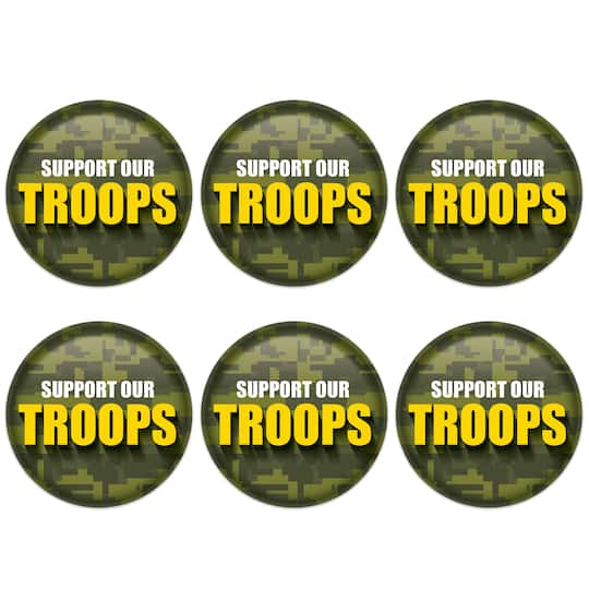 Beistle 2" Camouflage Support Our Troops Buttons, 6ct.